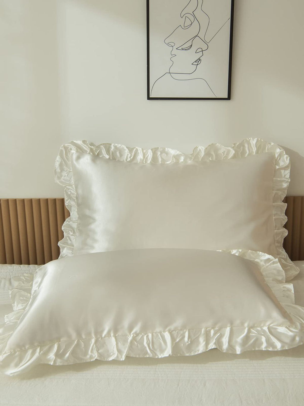 Ruffled Dreams- Pure White (Pillow Cover Only) (Pack of 2)